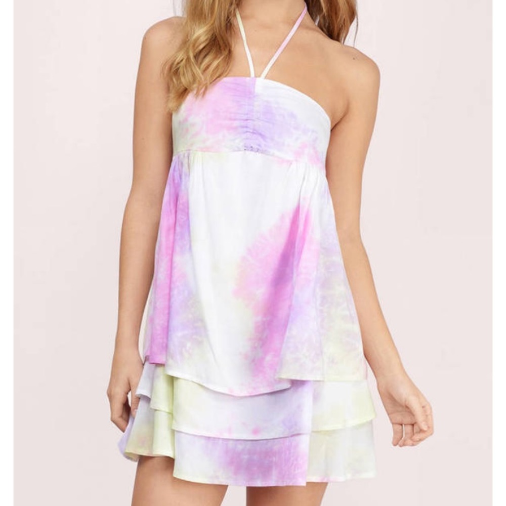 Tie dye halter dress